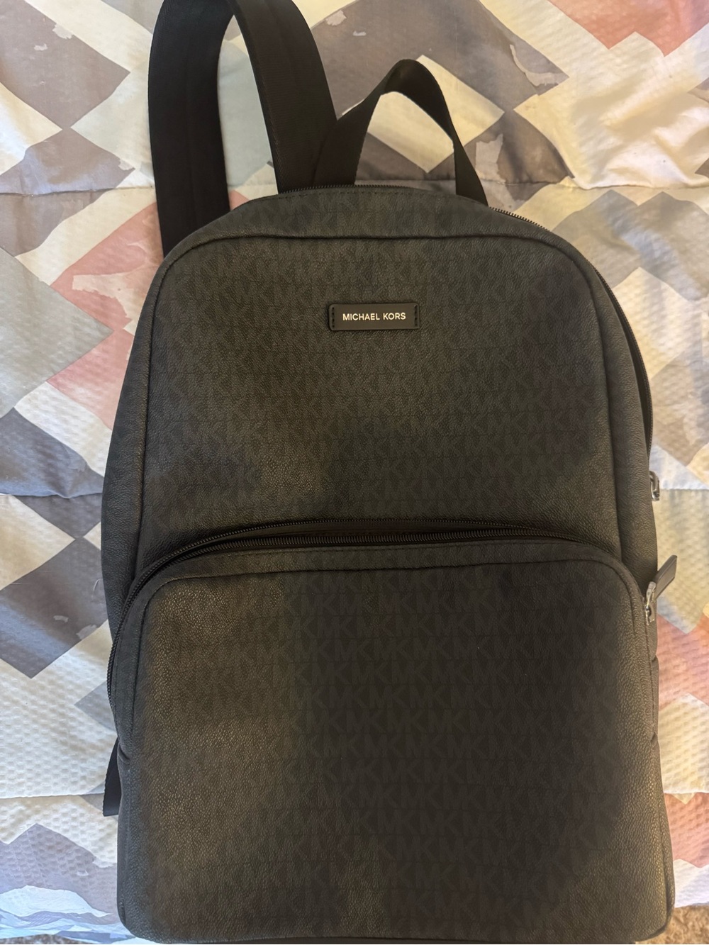 Michael Kors Men's Dark Gray Logo Backpack